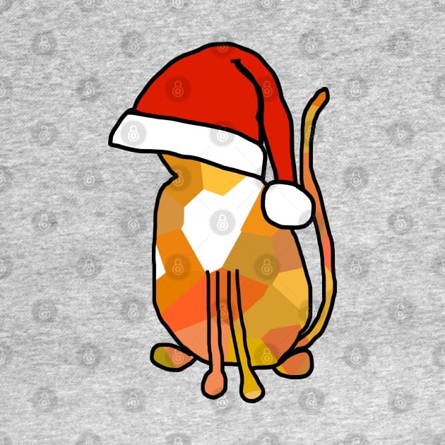 Christmas Ginger Cat in a Santa Hat by ellenhenryart